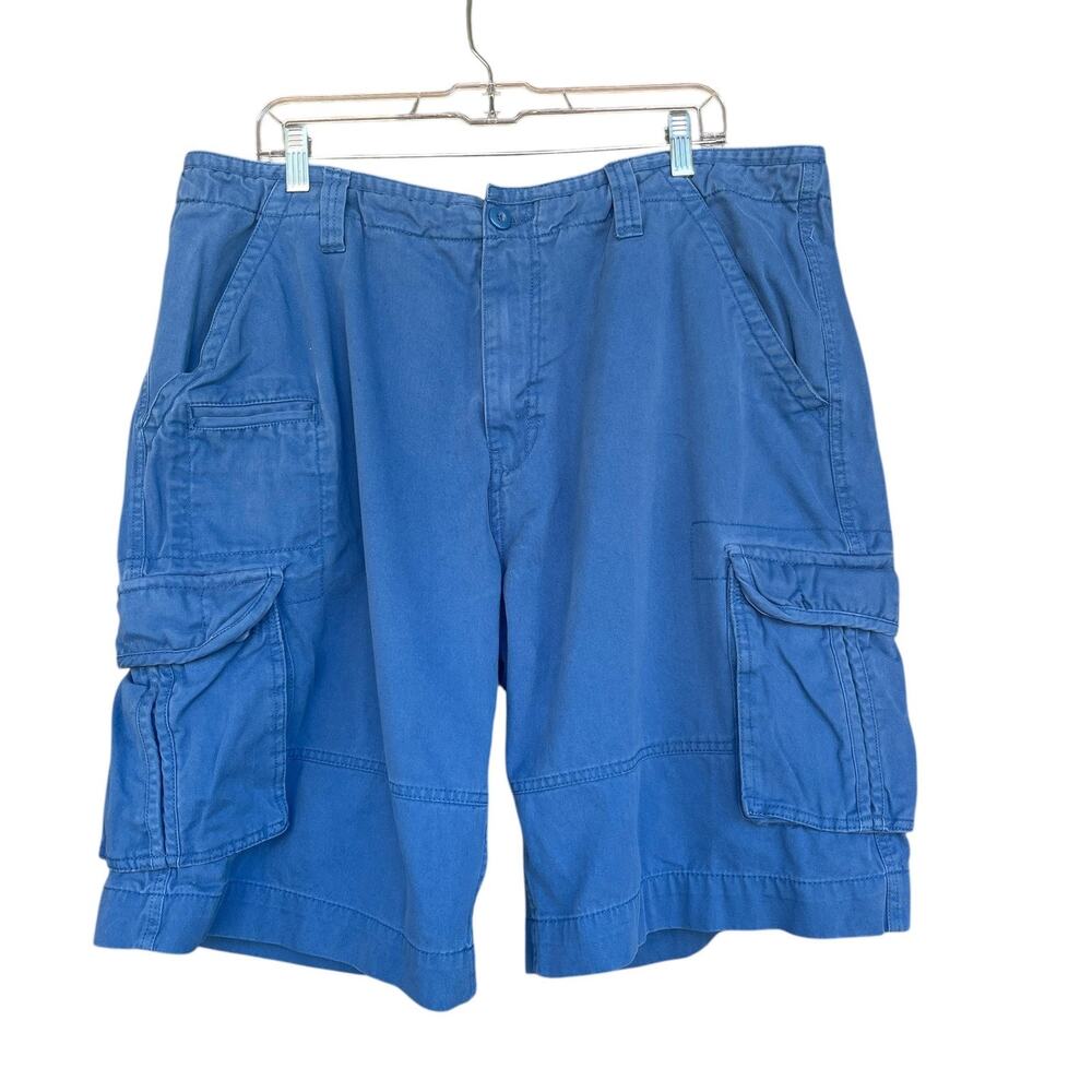 Foot Locker Cargo Shorts Mens 40 Blue Relaxed Fit Utility Pockets Outdoor Cotton